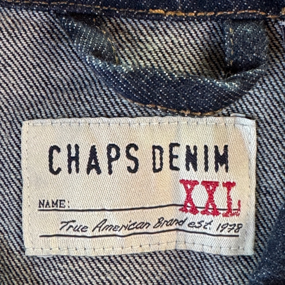 Chaps Denim Men’s Classic Trucker Jacket 100% Cotton (XXL) NWOT - Picture 5 of 17